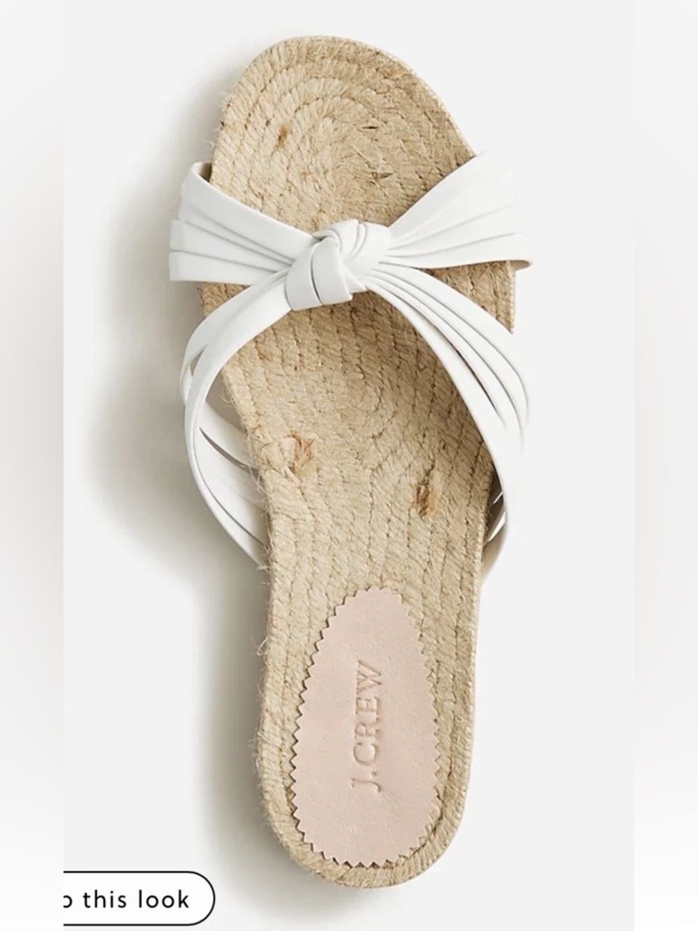 J. Crew women’s White Knotted Espadrille summer Slides Size 8 worn once EUC! - Picture 3 of 14